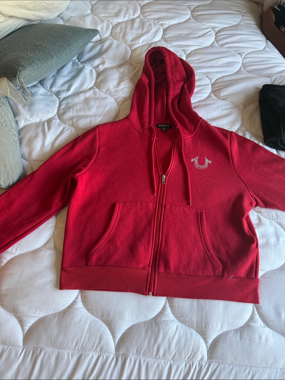 True Religion Kids Bright Red Zip Hoodie Jacket